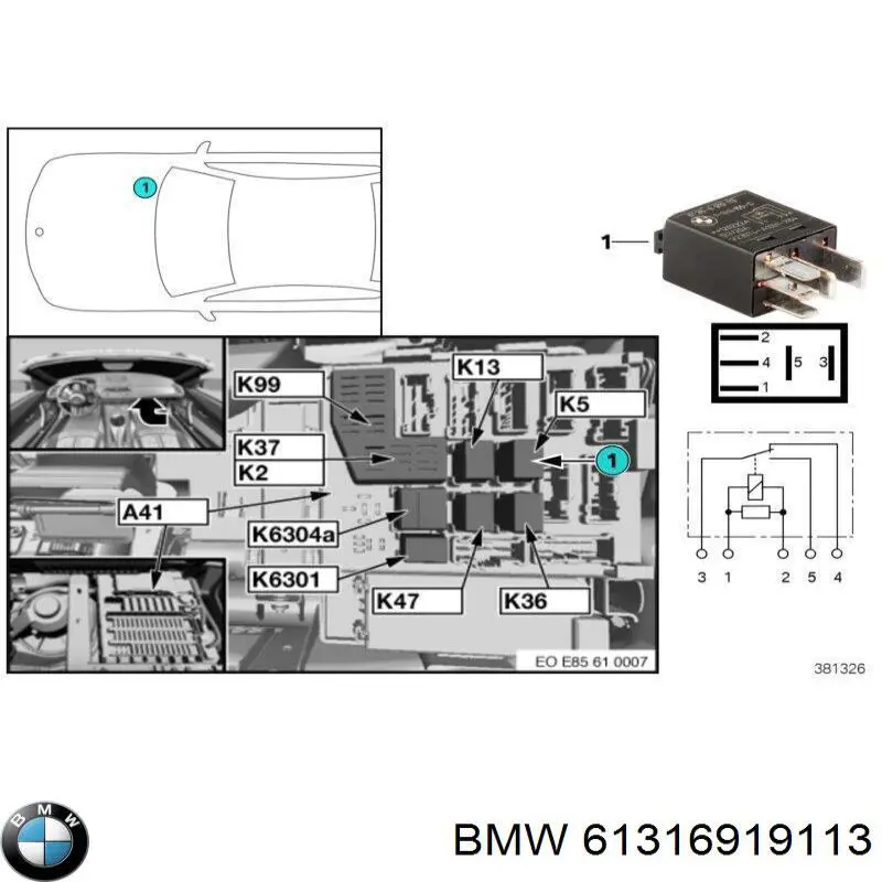 Реле многофункциональное 61316919113 BMW