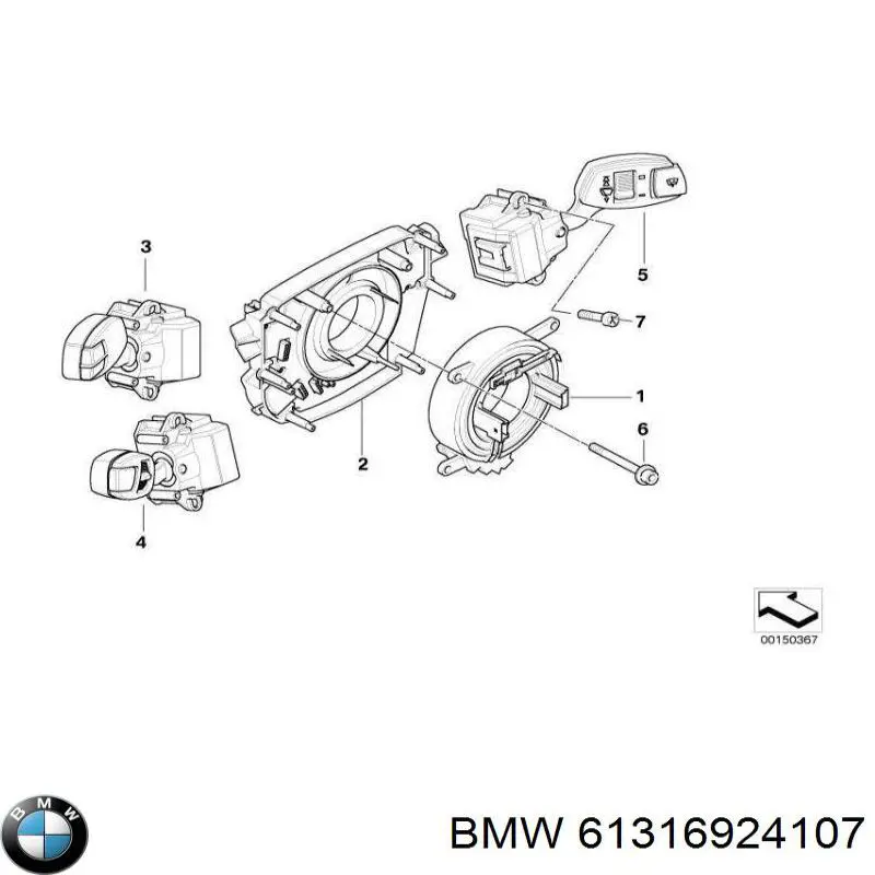 Переключатель подрулевой правый на BMW 5 (E61) купить.