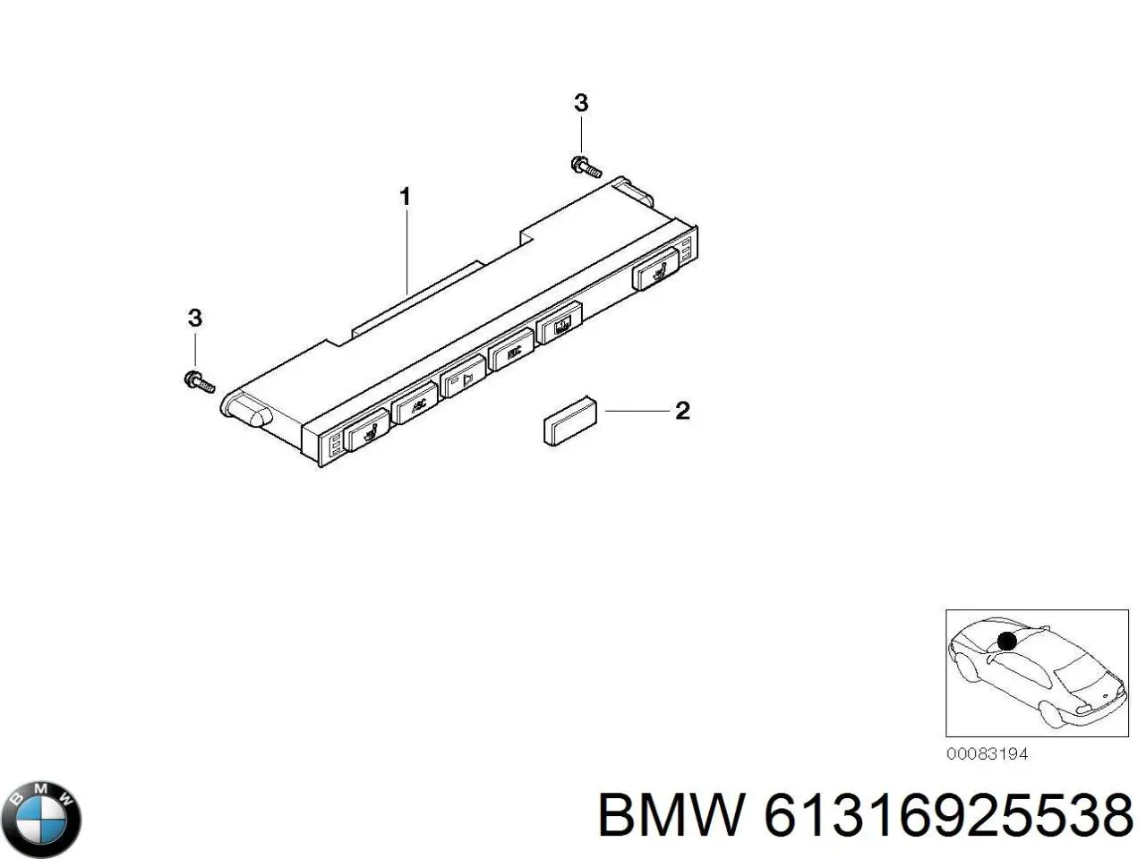 Блок кнопок центральной консоли BMW 61316925538 цена, от 76.28 USD