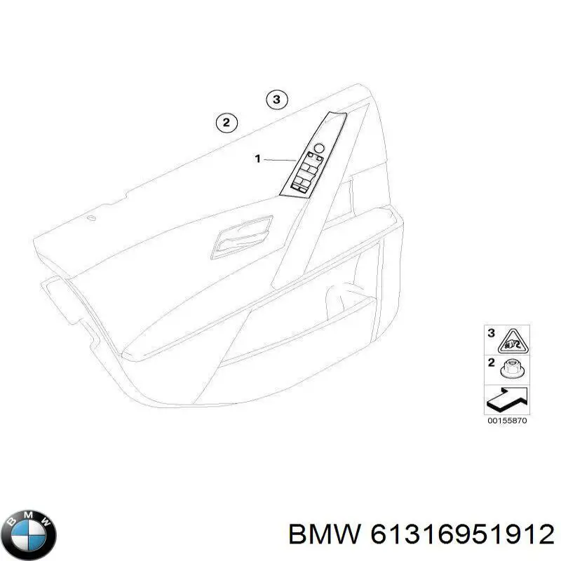 Кнопочный блок управления стеклоподъемником передний левый BMW 61316951912 цена, от 228.43 USD