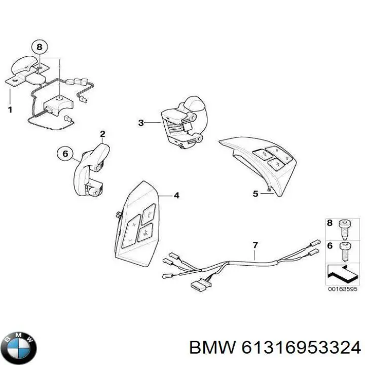 61316953324 BMW модуль управления (эбу рулевым колесом)