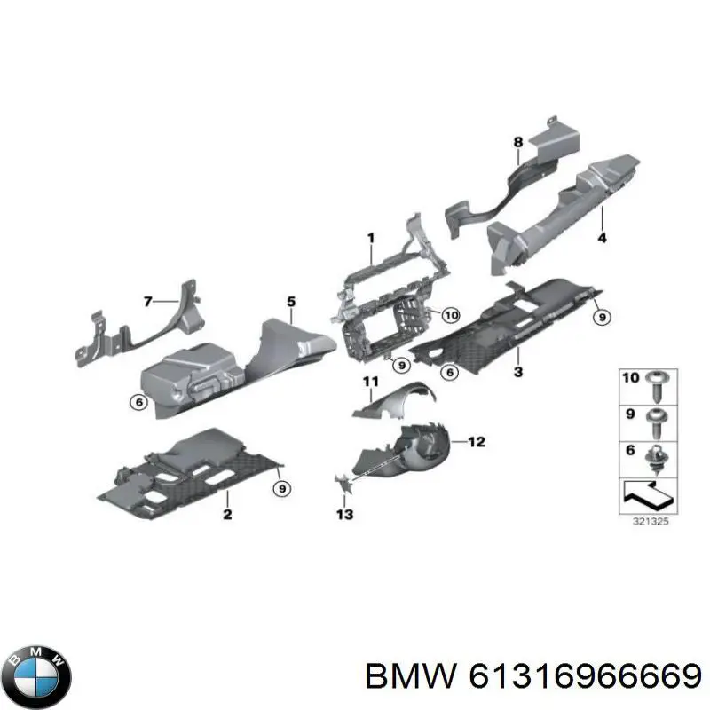 61316966669 BMW Защитный кожух рулевого механизма