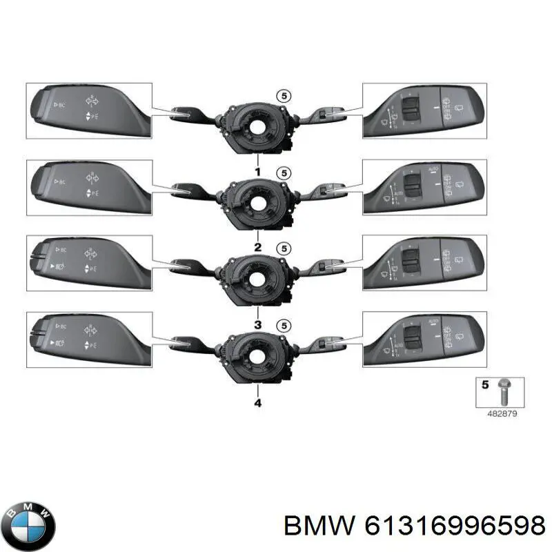 61315A32CD7 BMW Переключатель подрулевой в сборе