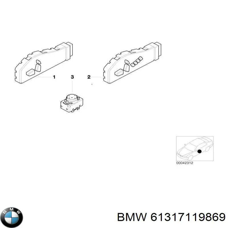 Блок кнопок механизма регулировки сиденья левый BMW 61317119869 цена, от 126.69 USD