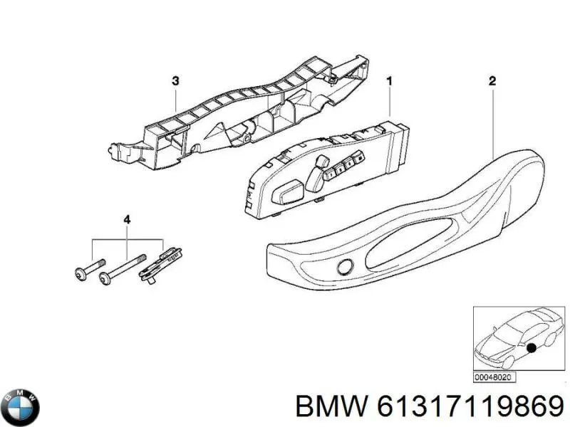 Купить 61317119869 BMW Блок кнопок механизма регулировки сиденья левый