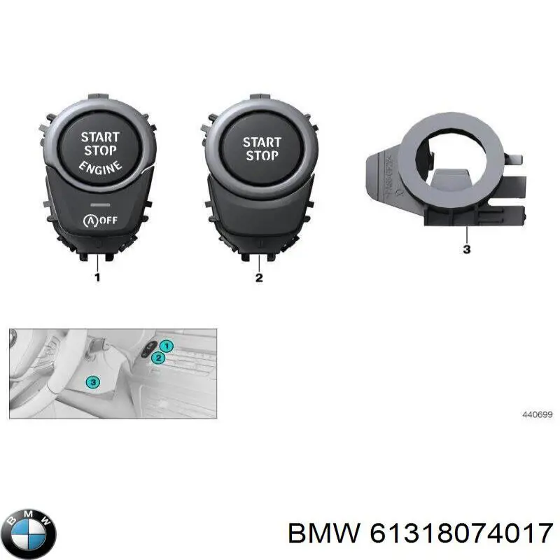 61318074017 BMW Кнопка стоп-старт