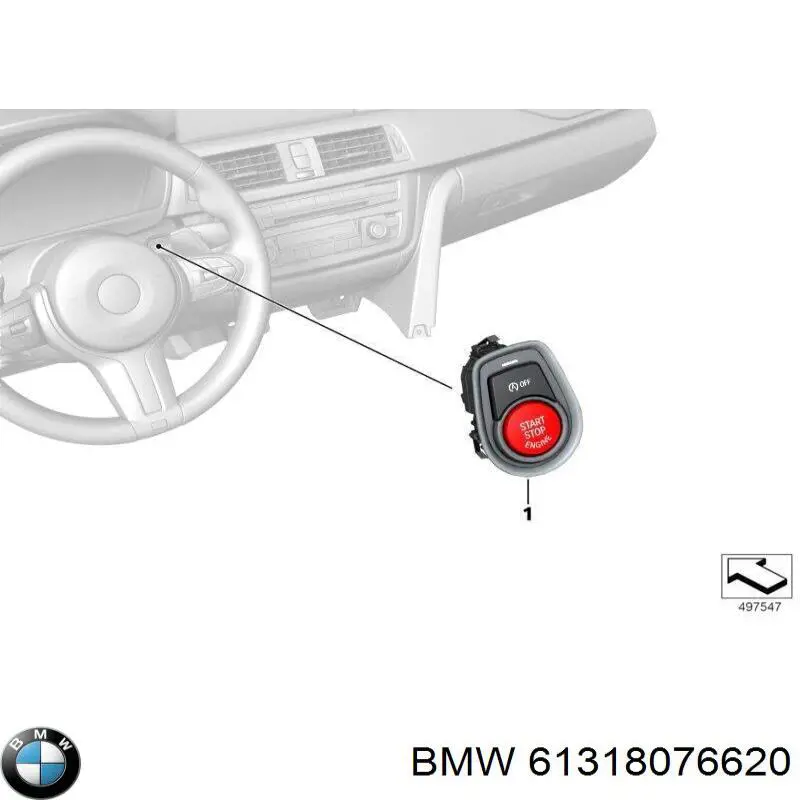 Кнопка старт стоп BMW 61318076620 цена, от 12.67 USD