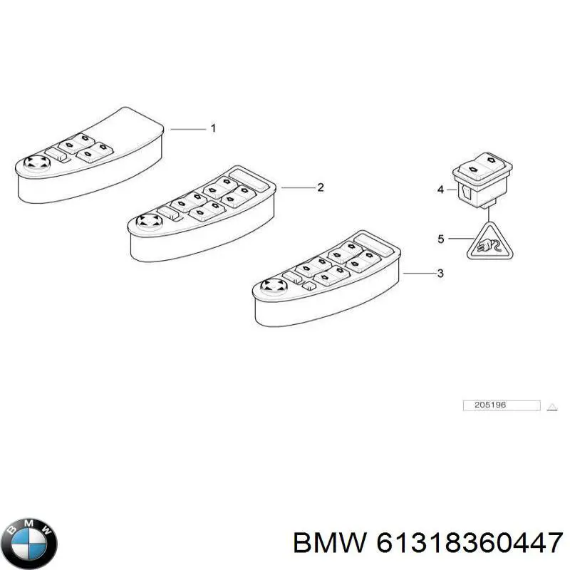 61318360447 BMW Кнопки переднего левого стекло подъёмника