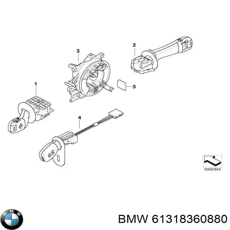 Купить 8360880 BMW Правый подрулевой переключатель