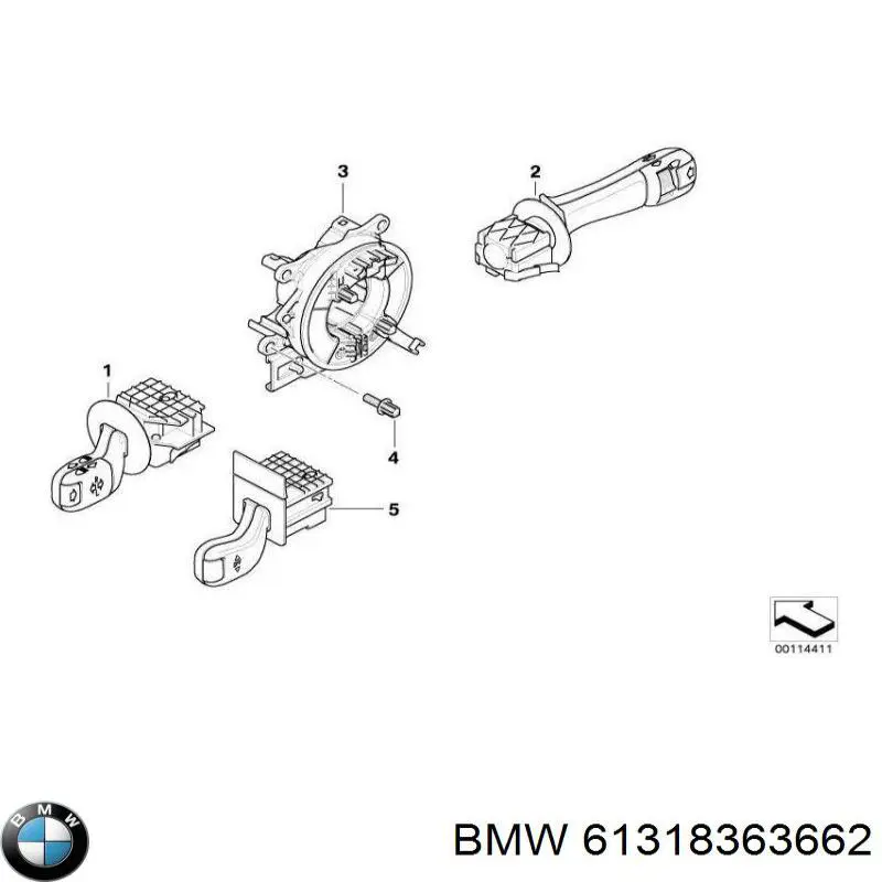 61318363662 BMW переключатель подрулевой левый
