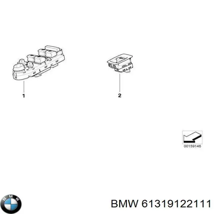 Кнопочный блок управления стеклоподъемником передний левый BMW 9122111 цена, от 48.86 USD