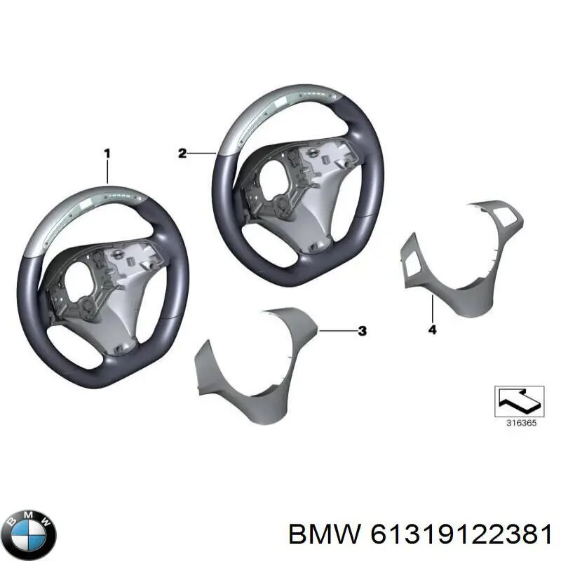 61319122381 BMW кольцо airbag контактное, шлейф руля