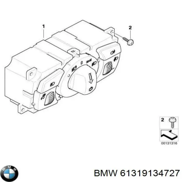 61319134727 BMW переключатель света фар на "торпедо"
