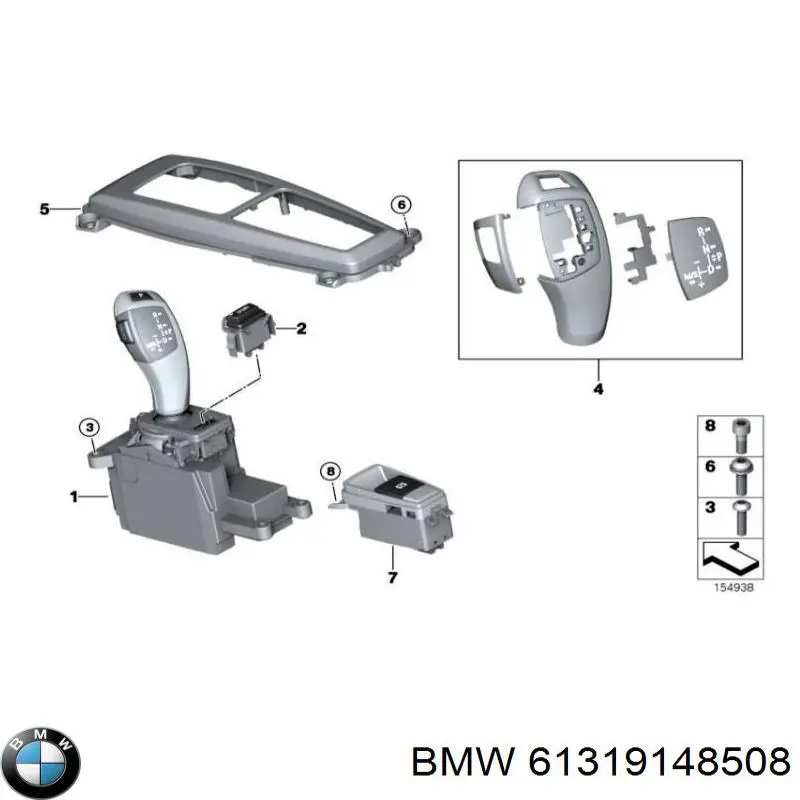 Клавиша электромеханического стояночного тормоза 61319148508 BMW