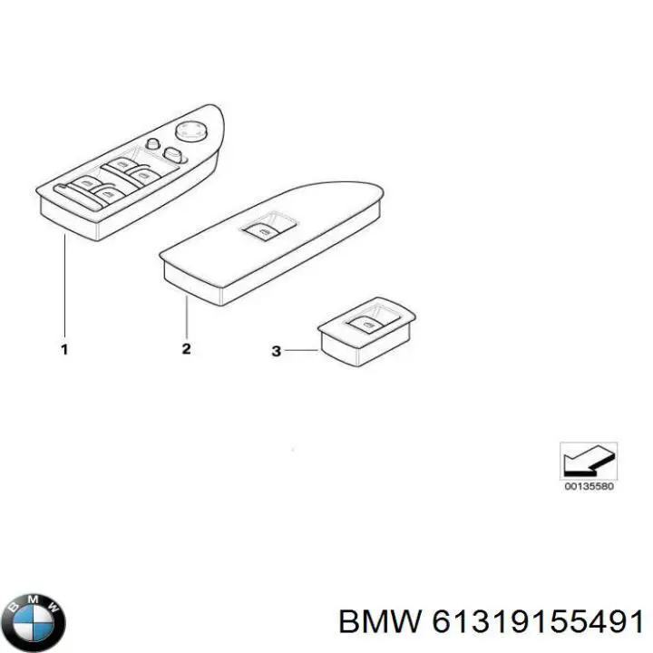Unidade de botões dianteira esquerda de controlo de elevador de vidro para BMW 1 (E81, E87)