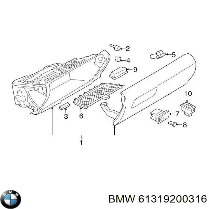 61319200316 BMW кнопка салона привода крышки багажника (двери 3/5-й (ляды)
