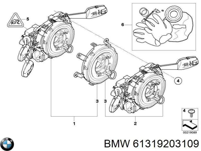 Переключатель подрулевой, центральная часть 61319123057 BMW