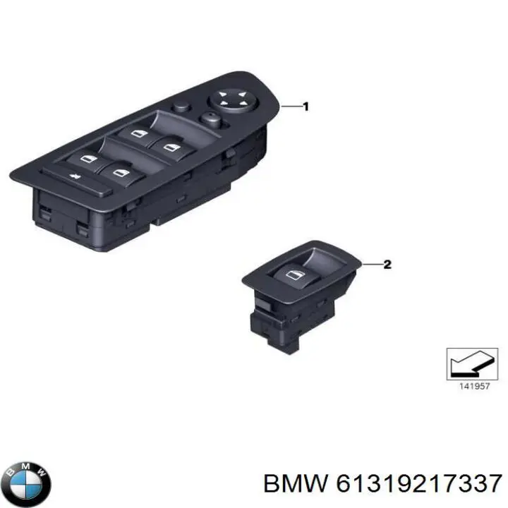 Кнопочный блок управления стеклоподъемником передний левый 61319217328 BMW