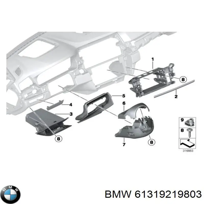 61319219803 BMW Защитный кожух рулевого механизма