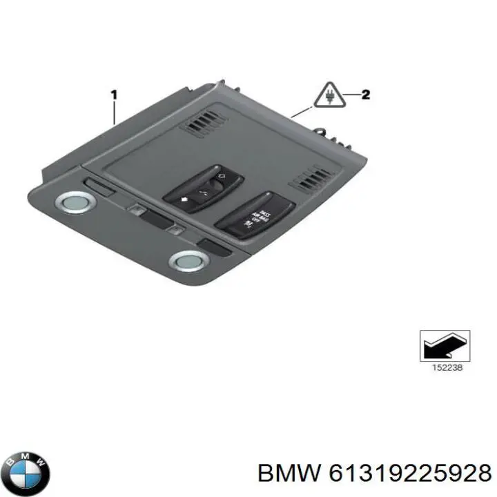61319166624 BMW плафон освещения салона (кабины)