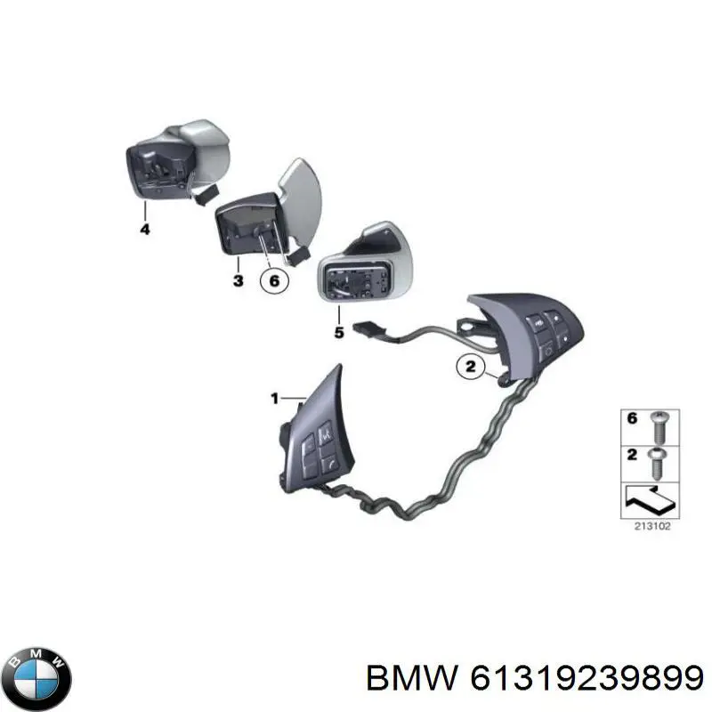 61319239899 BMW Блок кнопочных переключателей рулевого колеса