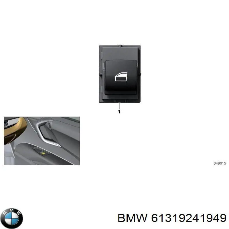 Кнопка включения мотора стеклоподъемника передняя правая BMW 61319241949