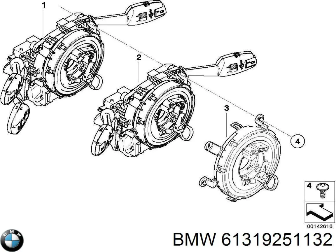 Переключатель подрулевой, центральная часть 61319251132 BMW