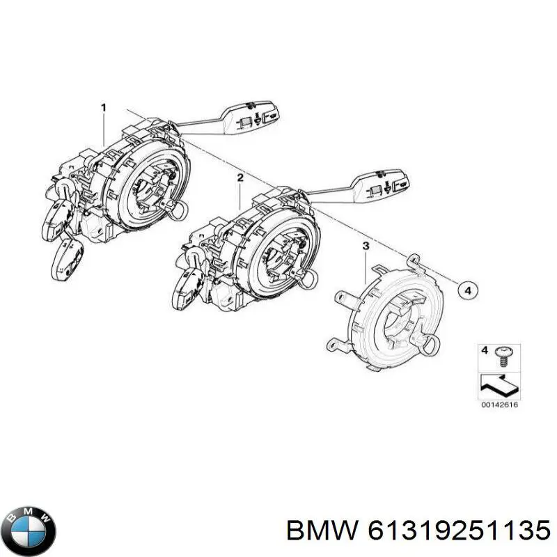 61319251135 BMW comutador instalado na coluna da direção, parte central