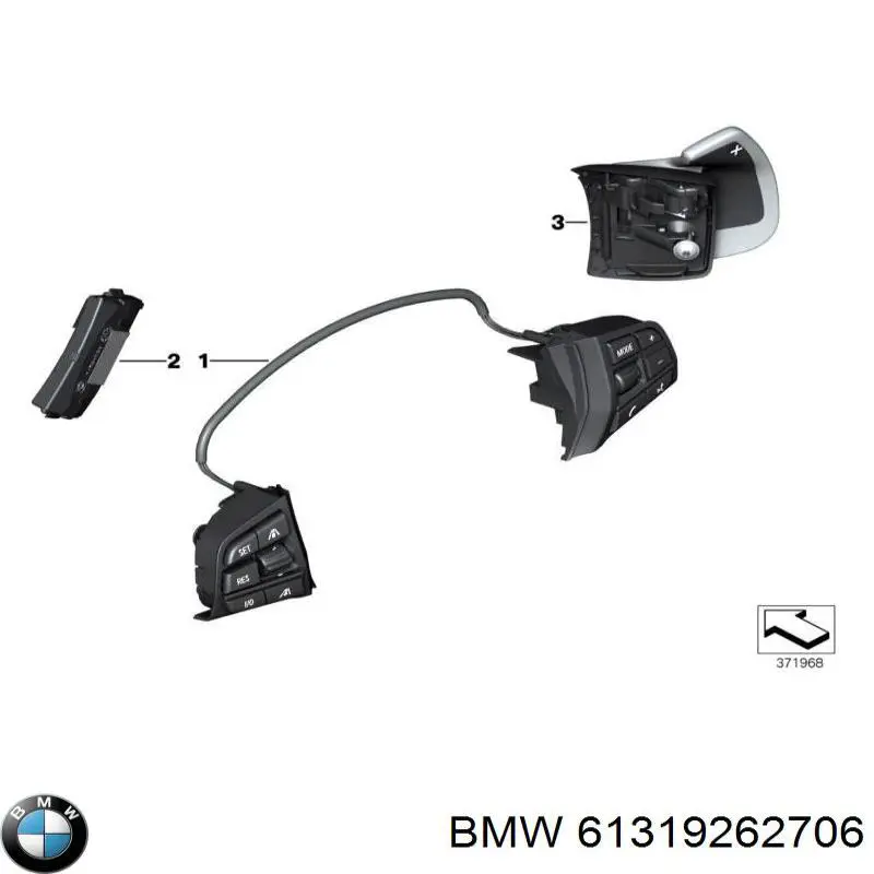 9229479 BMW Блок кнопочных переключателей рулевого колеса