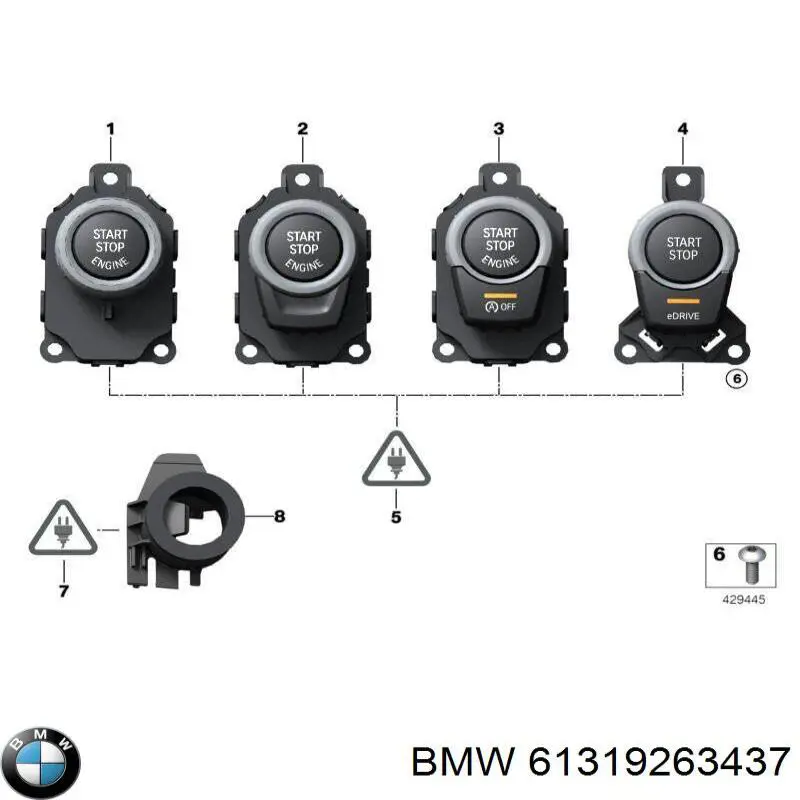 61319263437 BMW botão de arranco de motor