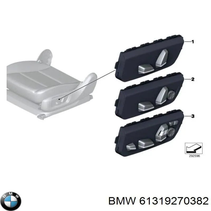 9270382 BMW Блок кнопок механизма регулировки сиденья правый