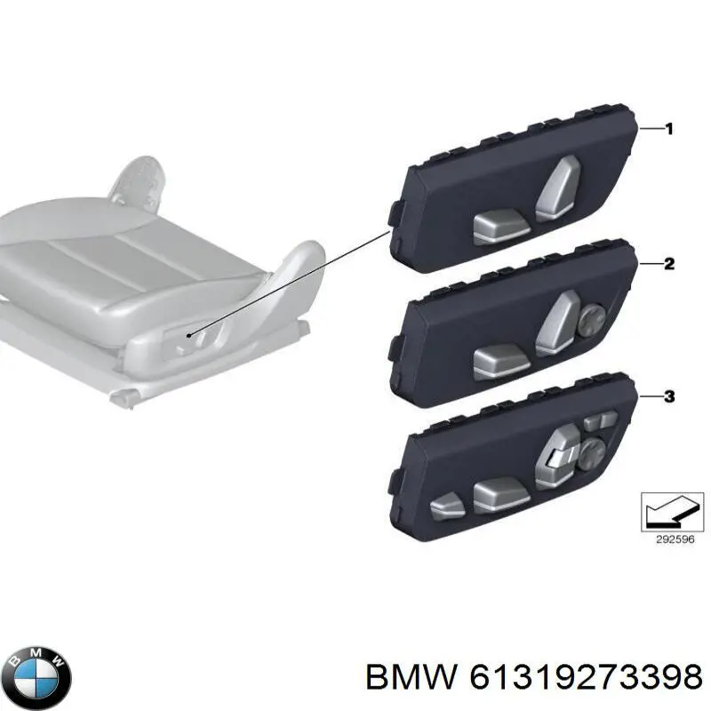 Блок кнопок механизма регулировки сиденья правый BMW 61319273398 цена, от 253.37 USD
