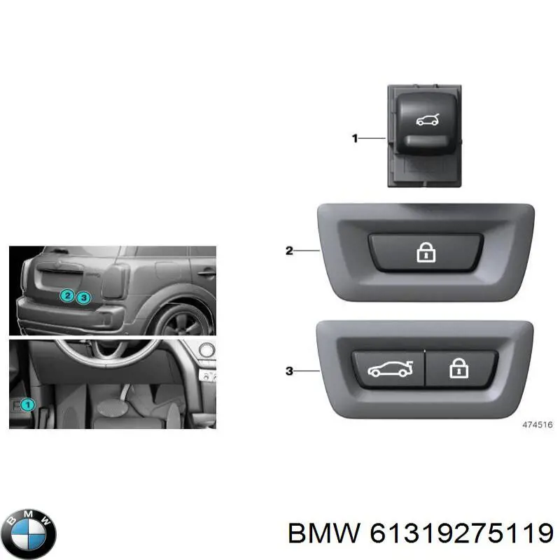 Купить 9162643 BMW Ручка багажника