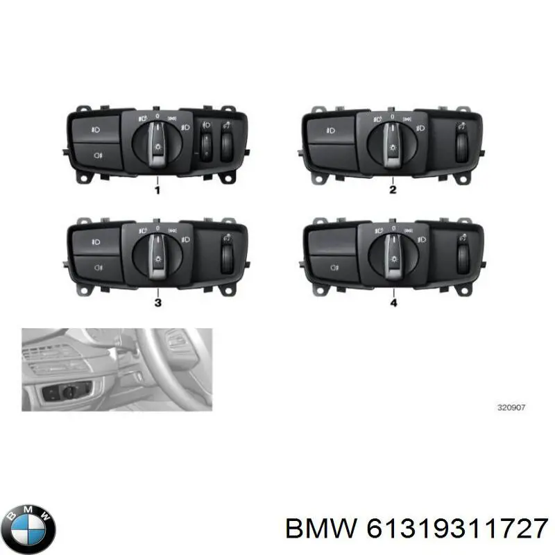Купить 9311727 BMW Переключатель света фар на "торпедо"