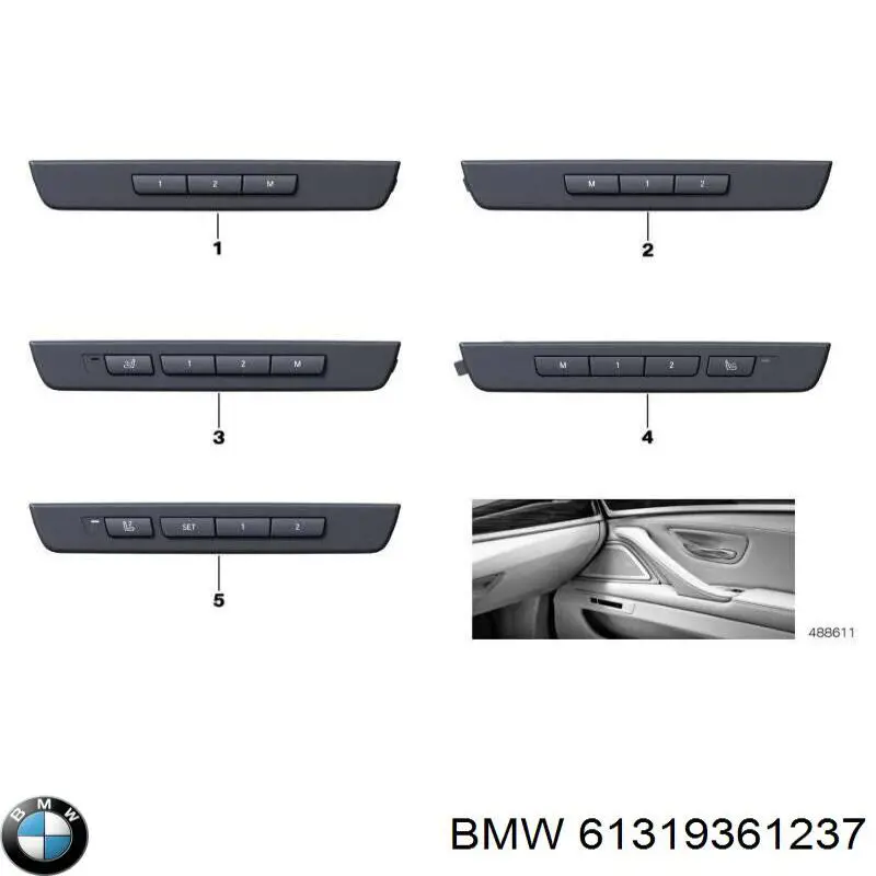 61319361237 BMW Блок кнопок механизма регулировки сидений