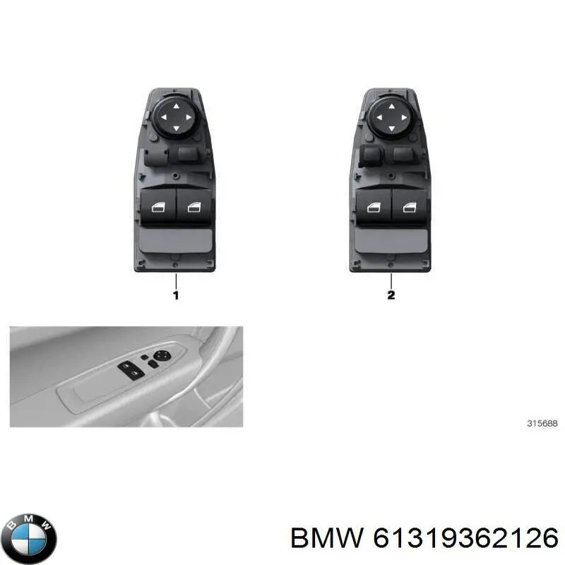 Кнопочный блок управления стеклоподъемником передний левый BMW 61319226269 цена, от 44.44 USD