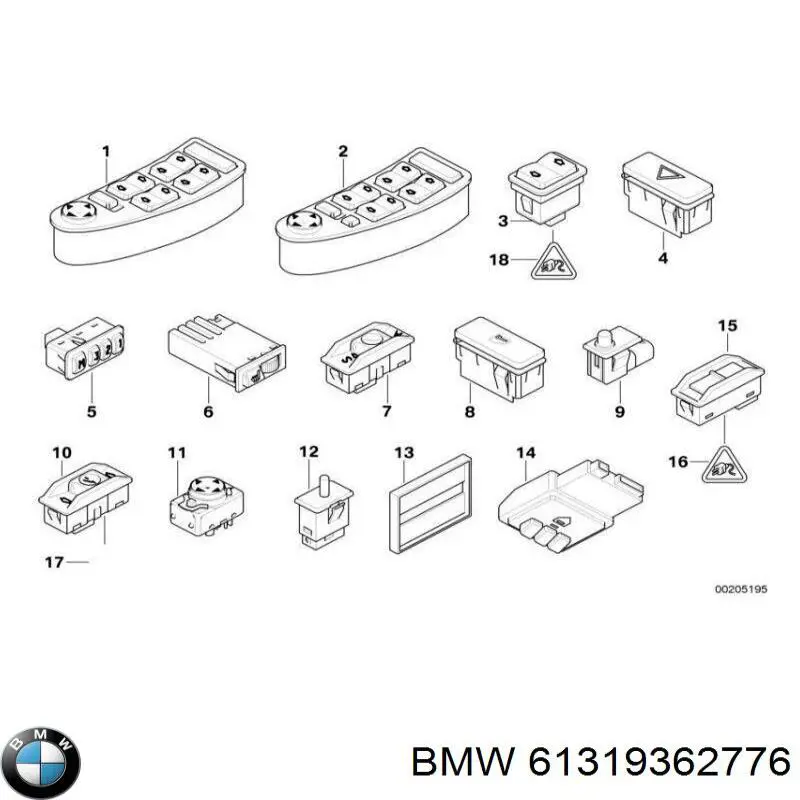 61319202948 BMW Блок кнопок центральной консоли
