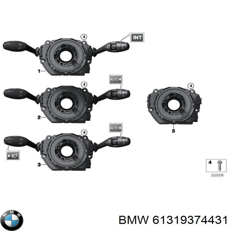 61319374431 BMW Переключатель подрулевой в сборе