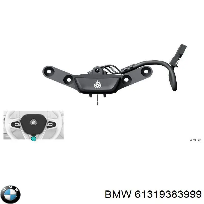 61319383999 BMW Кнопка включения обогрева руля