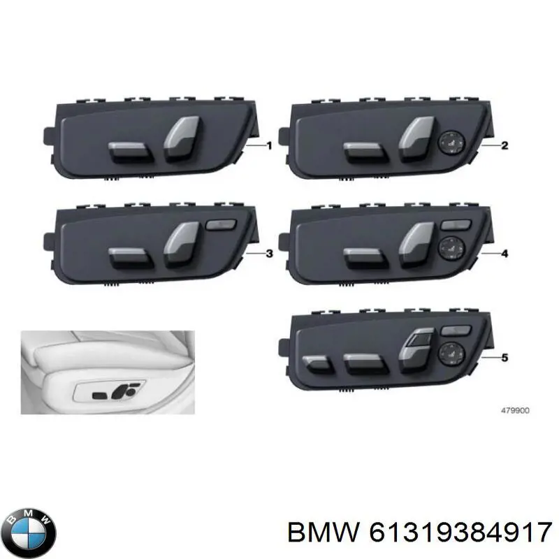 Блок кнопок механизма регулировки сиденья левый 61319384917 BMW