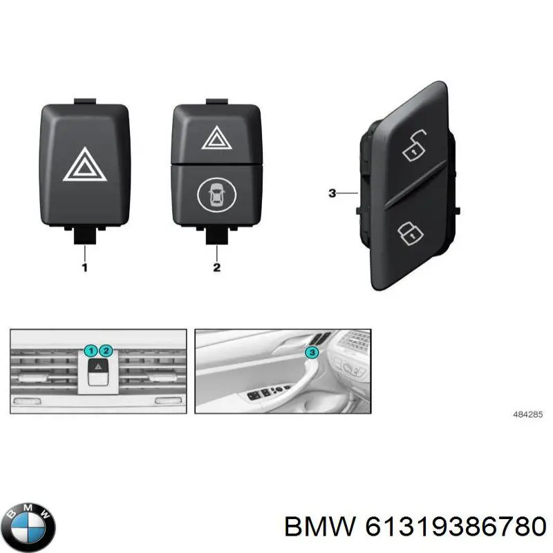61319386780 BMW Кнопка центрального замка