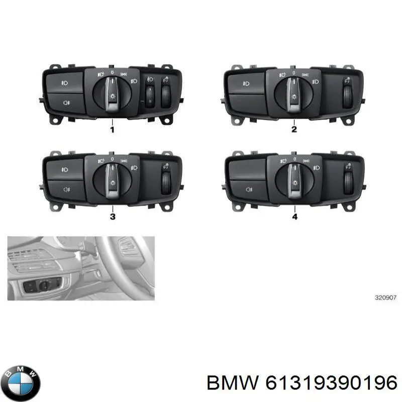 61319311721 BMW Переключатели электрические (переключатель света центральный)