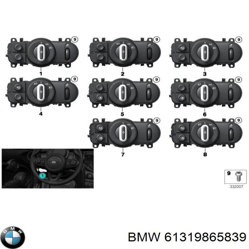 61319865839 BMW unidade de controlo de iluminação