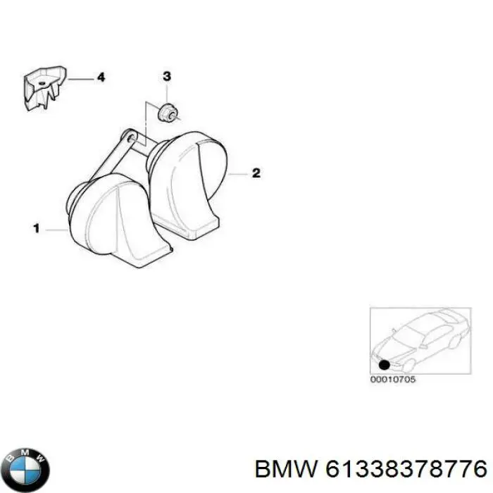 Звуковой сигнал 61338378776 BMW