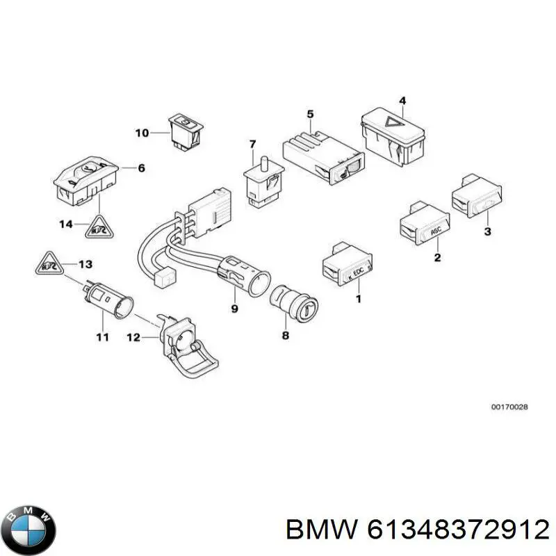 Прикуриватель 61348372912 BMW