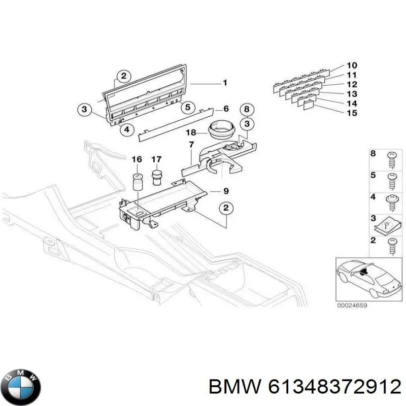 61348372912 BMW Прикуриватель в сборе