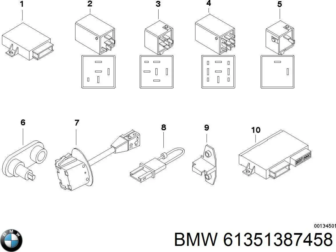 61351387458 BMW módulo de direção de motor de limpador pára-brisas