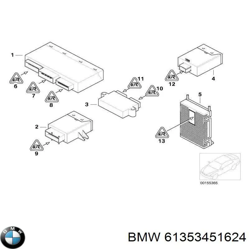 Модуль управления (ЭБУ) контролем исправности ламп 61353449689 BMW