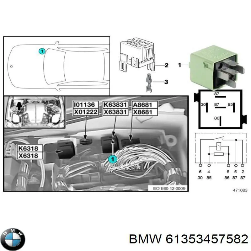  BMW 61353455535 цена, от 148.98 USD