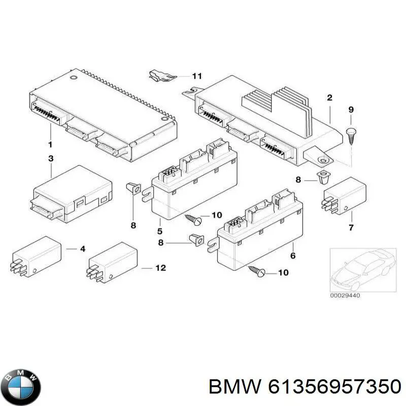 61356957350 BMW unidade de controlo do fecho central